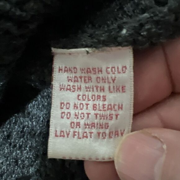 Heirloom Collectibles Long Cardigan Sweater Cowl Neck Big Buttons Womens M Gray - Picture 3 of 8